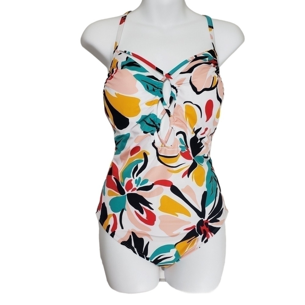 Beach Betty Slimming White Multi Floral One-Piece